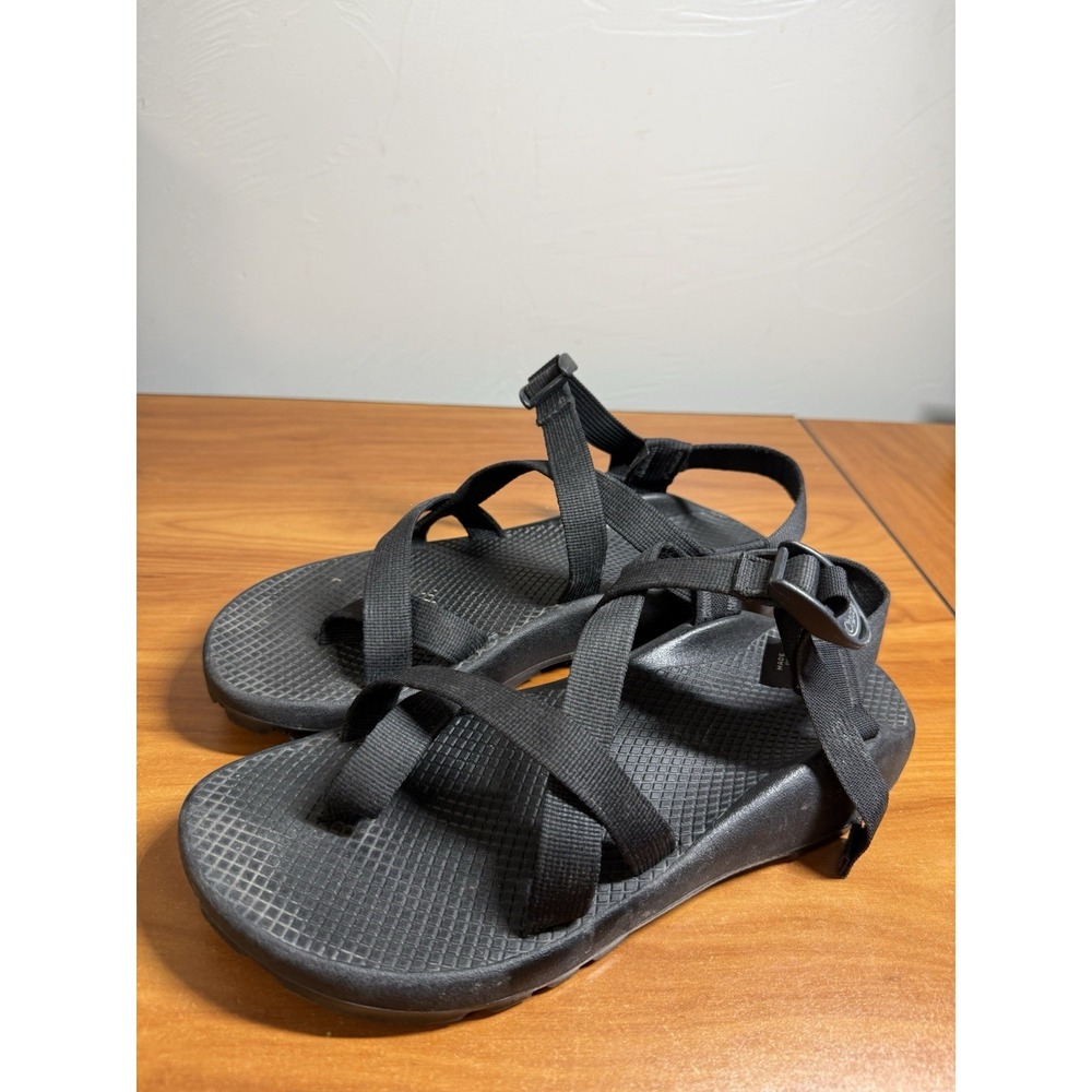 Chaco Z/Cloud Wmns Banded Sandals Size W 10 Solid Black Nylon Straps Adjustable